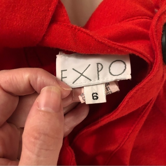 Vintage 80s Red Midi Dress Sweetheart Neckline Cross Back Retro Party Size Small - Picture 7 of 8